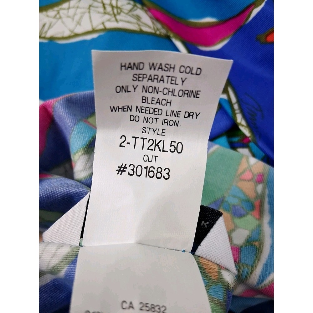 NEW Trina Turk Swim Spa Tunic Cover Up S Blue Kimono‎ Sleeve Resort MSRP $144 - Picture 9 of 11